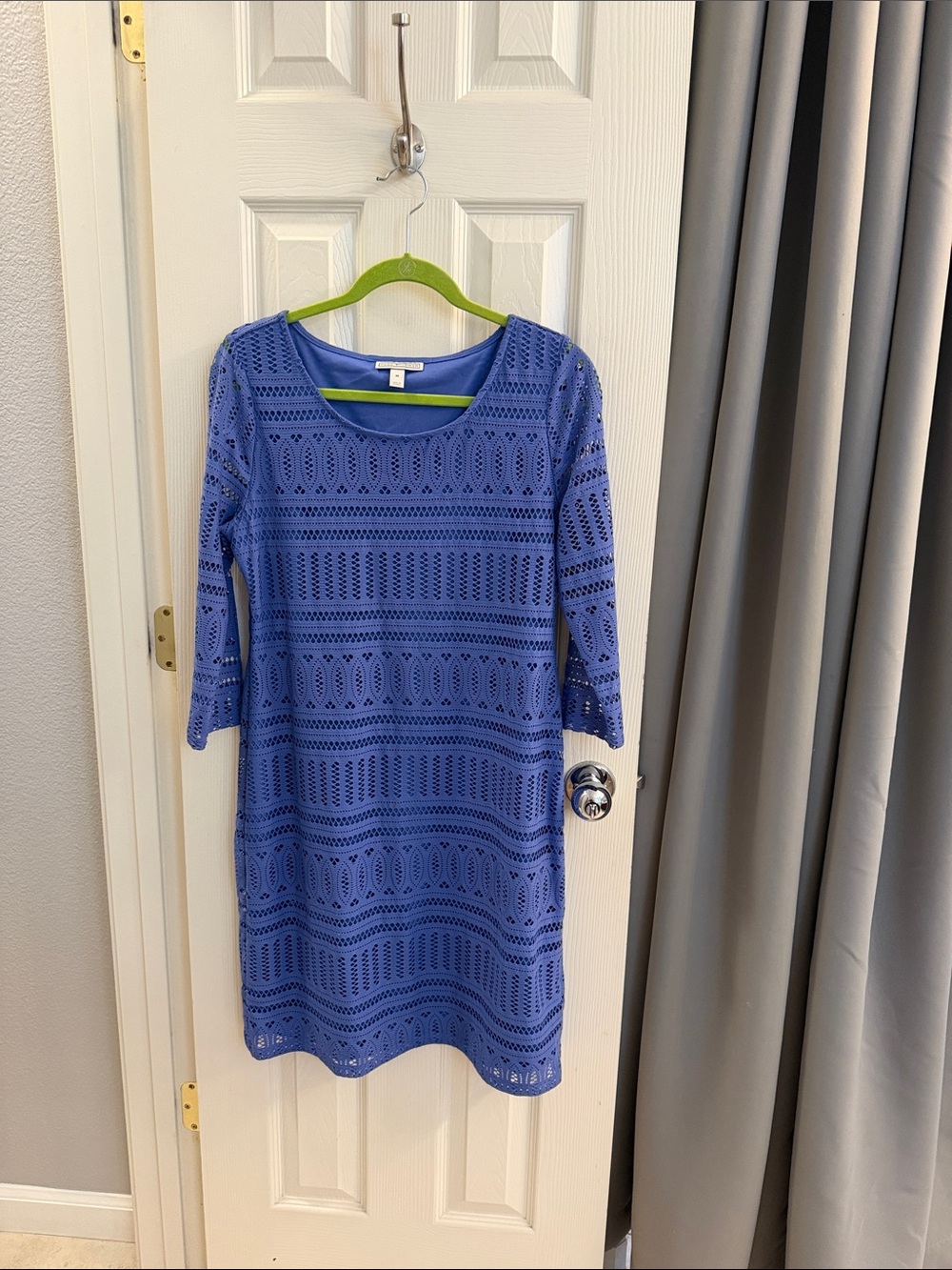 Dana Buchman Blue Crochet Midi Dress